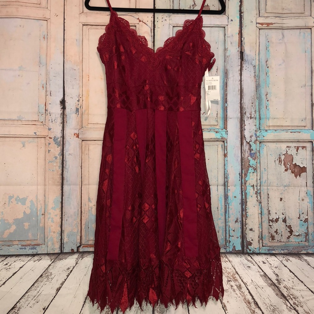 FoxieDox embroidered lace cocktail dress